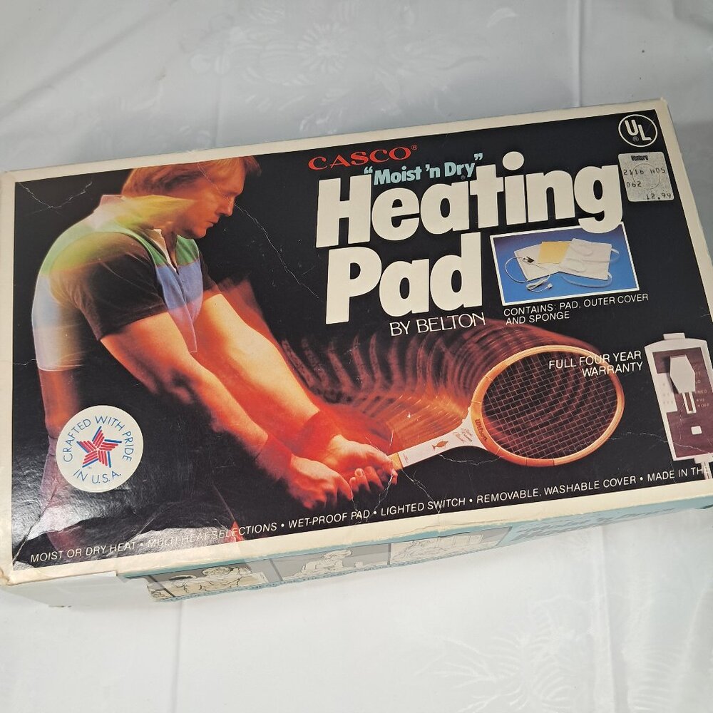 Casco Moist N Dry Electric Heating Pad By Belton Model 12022 Made In USA Vintage